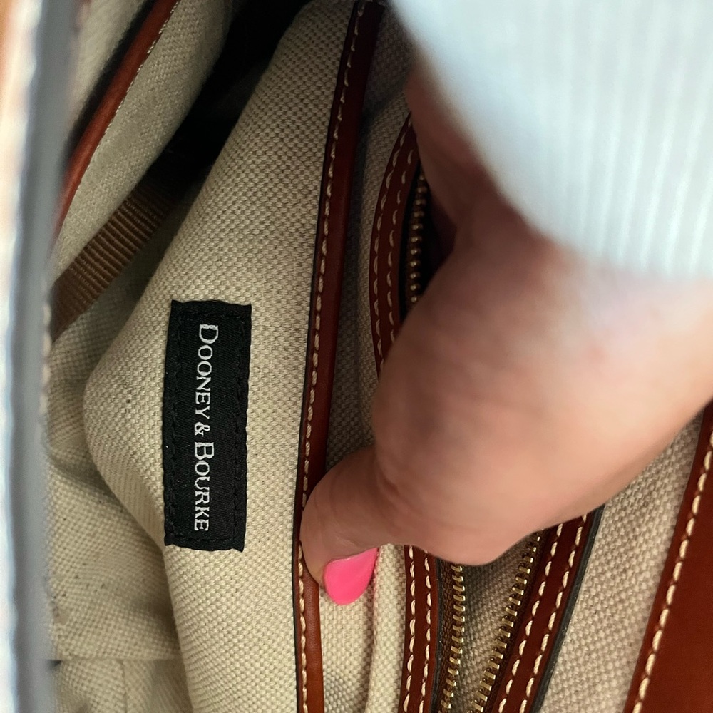 Dooney & Bourke Brown Leather Shoulder Bag - Picture 10 of 12